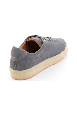 Bambi Gri Hakiki Deri Erkek Sneaker E01396009902