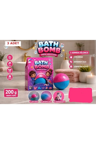 Banyo Topu Banyoda Köpüren Renkli Banyo Topu Oyuncak Banyo Topu 200 Gr 3 Adet