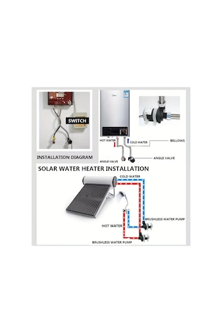 Boatshop1 1 Bilgisayar 4 Noktalı Dişli Su Isıtıcı Duş Zemin Isıtma Pompası Fırçasız Solar Motor Dc12v Ev Tipi Mutfak Musluğu Sıcak Su Aktarımı
