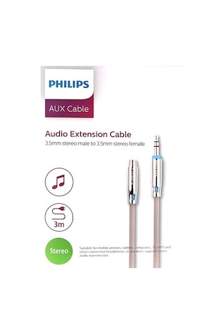 Philips Uyumlu Swa5012D 3.5Mm Stereo Aux Ses Uzatma Kablosu 3 Metre (488220912)