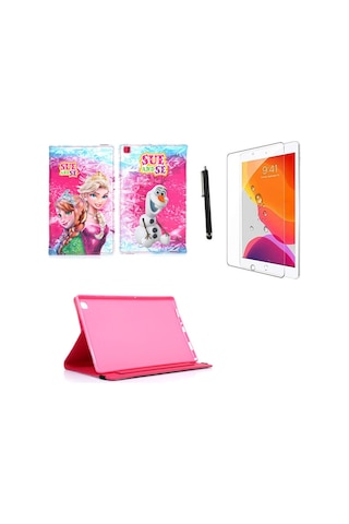 Uyumlu Ipad 6.nesil 9.7" 2018 A1893 A1954 Kılıf Kabartma Resimli Kılıf + Ekran Koruyucu + Kalem Kapaklı Kılıf