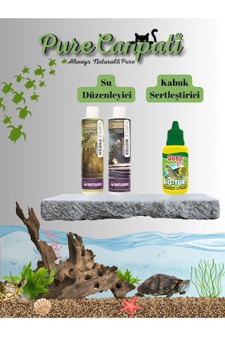 Purecanpati Kaplumbağa Seti Kabuk Se.rtleştirici Ve Su Düzenleyici