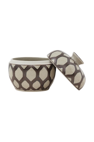 Yargıcı Geometrik Desenli Seramik Kutu 15x16 Cm 26ynha1109m St