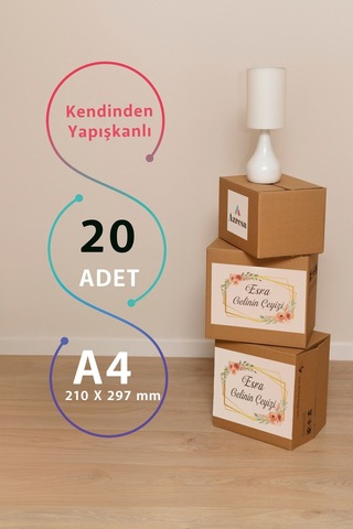 Yapışkanlı Kişiye Özel Çeyiz Kutusu Etiketi - 20 Adet Diğer