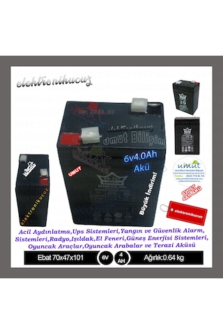 6 volt akü 6v 4ah akü 6 volt 4 amper ışıldak aküsü stoktan 6V4AH