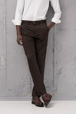 Slimfit Pamuklu Likralı Esnek Mevsimlik Kumaş Pantolon Kahverengi