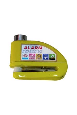 Motosiklet Alarmlı Disk Kilidi Hatırlatma Kablolu Kilit Sarı Renk