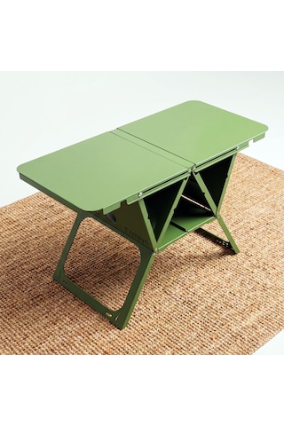 Fiways Axıs V2 Haki Metal Kamp Masası, 1mm Çelik Gövde, Profesyonel Katlanır Çantalı Outdoor Sehpa