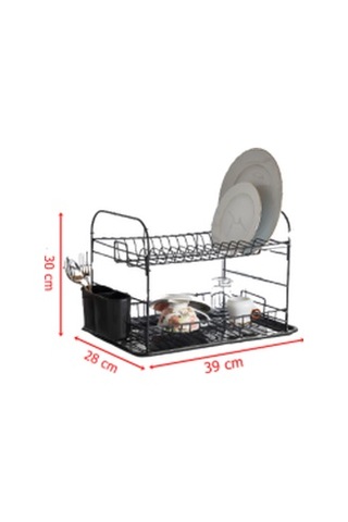 956  İKİ KATLI KAŞIKLIKLI TABAKLIK SİYAH Siyah