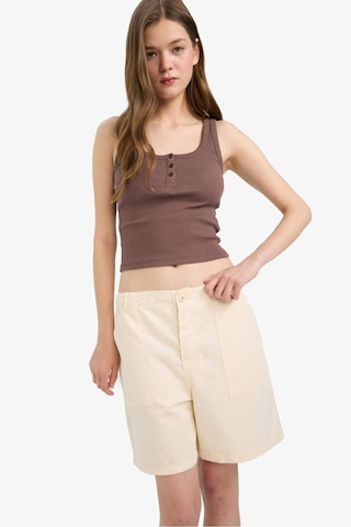 Defacto Coool Normal Bel Kısa Paça Gabardin Şort F3318ax25smer218 Ekru