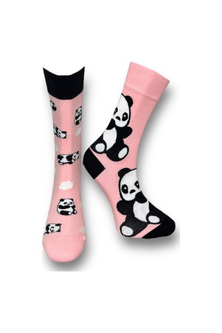4'lü Unısex Panda, Ayı, Müzik Ve İçki Temalı Esnek Nem Alabilen Pamuklu Spor Soket Çoraplar Çok Renkli