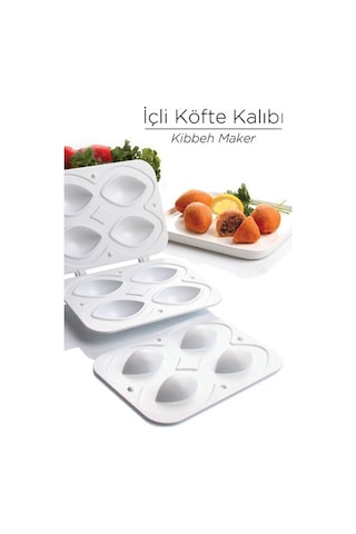 Pratik Içli Köfte Kalıbı Içli Köfte Aparatı Köfte Kalıbı 4 Bölmeli Içli Köfte Kalıbı - Bas-çıkar Beyaz