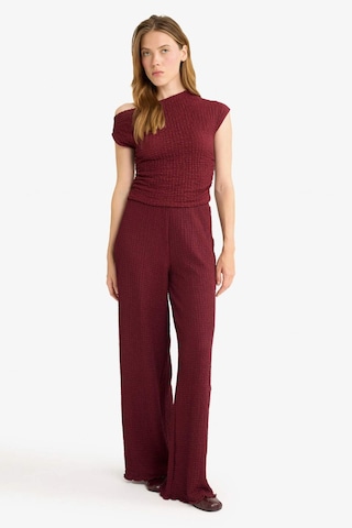 Defacto Wide Leg Geniş Bol Paça Bürümcük Pantolon D3570ax25aubr237 Bordo