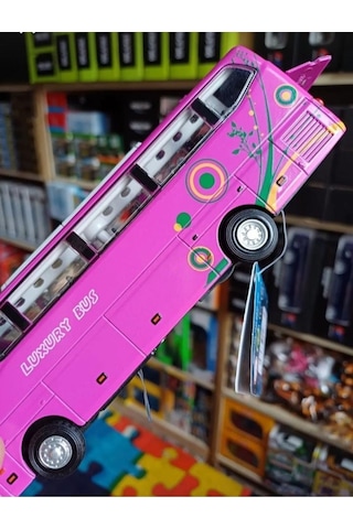 Metal Yolcu Otobüsü Dıecast Koleksiyon Sesli Işıklı Far Yanar Oto