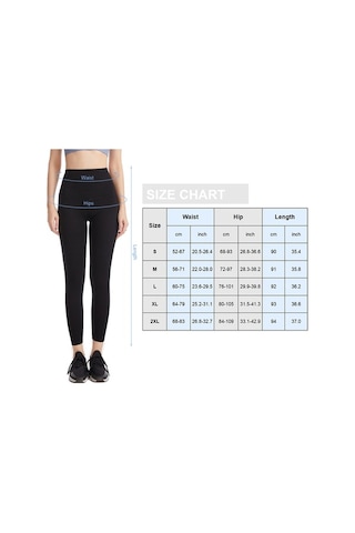 Fortunelane Kadınlar İçin Yüksek Bel Gelişmiş Dayanıklı Yoga Spor Tayt - Siyah Fsls2080-l Siyah Siyah
