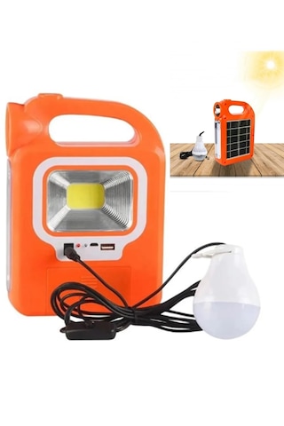 Hb-6399 Güneş Enerjili Solar Aydınlatma Ampullü Solar Set Işıldak