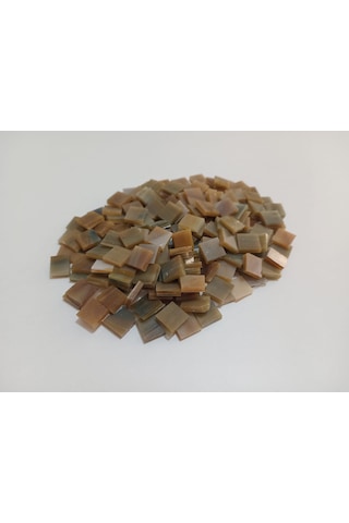 Açık Kahve Kare Vitray Cam Mozaik Taşı - Sanatsal Mozaik İçin Yaklaşık 10 X 10 Mm