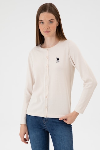 U.s. Polo Assn. Kadın Krem Hırka Triko 50313624-vr071 Krem