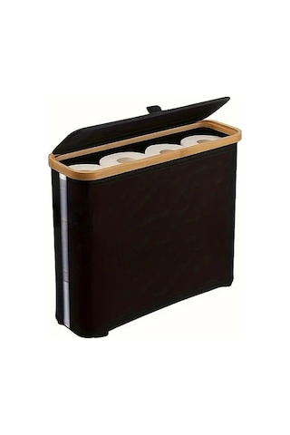 Trendooze Gaojunshop01 Bej Modern Tuvalet Kağıdı Tutucu Kapaklı Kompakt Sepetli Depolama 1 Adet Bej