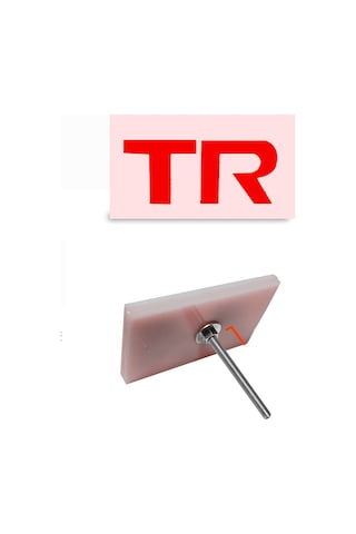 Tr Panjur Arma Beyaz Zemin Kırmızı Logo Vidalı Pleksi Izgara Amblem 85x55mm