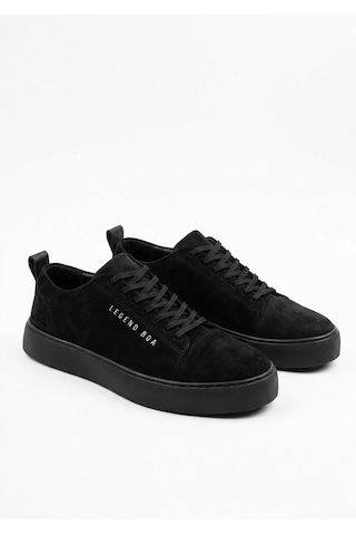 Tarzbu Bağcıklı Süet Erkek Klasik Sneakers Ayakkabı Tarz0104 Siyah