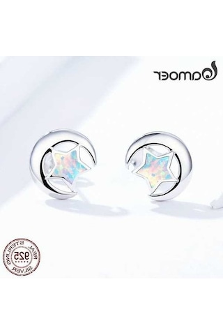 Novahub Otantik 925 Ayar Gümüş Mango Küpe, Yarı Saydam Opal, Bamoer Marka Tasarımı, El Yapımı Küpe Gümüş