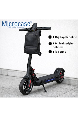 Microcase Suluk Bölmeli Çapraz Omuz Askılıklı Scooter Çantası Al5537 Siyah