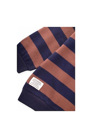 Cigit Çizgili Triko Sweatshırt 2-12 Yaş Lacivert Kahve Lacivert Kahve