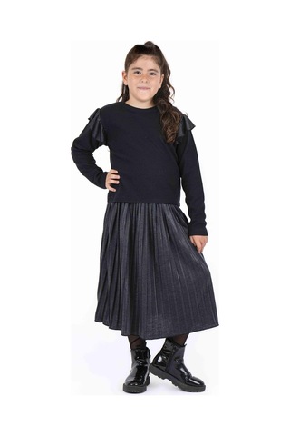 Bestkids Kız Çocuk Kolları Deri Detaylı Sweatshirt 001