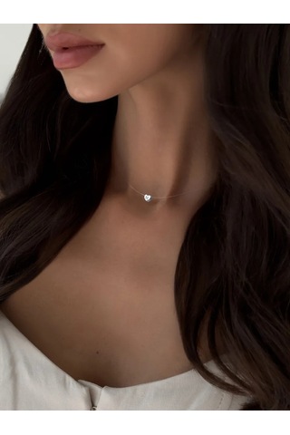 Sılverme Gümüş Kalp Şeklindeki N Harfi Kolye 312391146