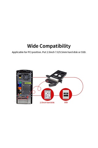 Moveevo Oımaster Pcı Slot 2.5" Sata Hdd/ssd Kutusu, Tam Metal Kasa, Anahtar Kilitli, 6gbps Transfer, Led Gösterge, 9.5mm Destek