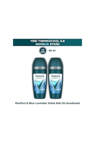 Rexona Men Thermocool Erkek Roll On Deodorant Menthol & Blue Lavender 50 Ml X2
