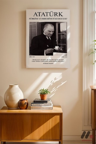 Atatürk Portre Posteri, Çerçevesiz Yüksek Kalite Duvar Afişi - Sevdiklerinize Özel Hediye