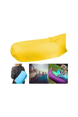 Plaj / Seyahat / Misafirperverlik / Balıkçılık İçin Şişme Şezlong Polyester Kumaş Sık Hava Yastığı Kanepe, Şişme Yataklar 47242935 Sarı