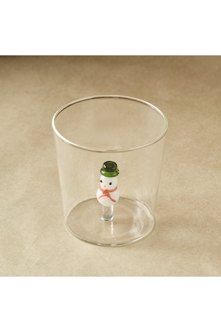 Karaca New Year Yılbaşı Cosa Kardan Adam Figürlü Su Bardağı Şeffaf