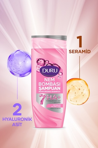 Duru Nem Bombası Şampuan Tüm Saçlar İçin Ve Yağlanmış Saçlar 400 Ml 2 Li Set Tüm Saçlar