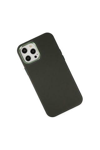 Apple İphone Uyumlu - 12 Pro Max Kılıf Asya Deri Silikon - Koyu Yeşil Çok Renkli