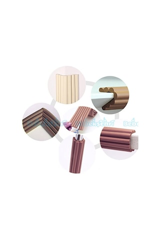 Evokids Çok Amaçlı Kauçuk Kenar Koruyucu Kahve 3 Adet Çok Renkli