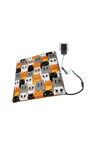 Kedi Minderi Isıtmalı Model 45x45cm 12v Adaptörlü Su Geçirmez Kdtes37