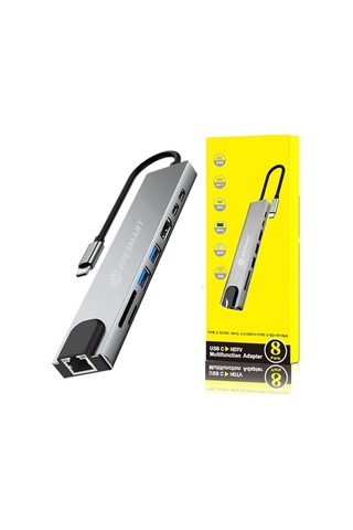 Portları 1 Arada Usb C Hub Adaptörü 4k Hdmı Şarj Cihazı Usb C Bağlantı Noktaları Sd Micro Sd Kart Okuyucular Et