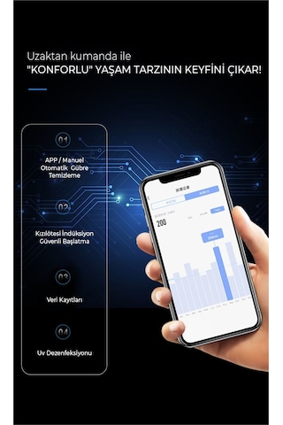 Els Pet Smart Pro Akıllı Otomatik Kedi Tuvaleti App Kontrol Uv Temizleme