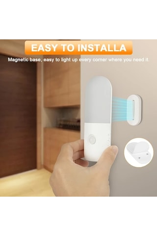 Motion003 1200mah 2 Adet Şarj Edilebilir Hareket Sensörlü Gece Işıkları 3 Renk Seçeneği Ahşap