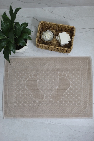 Buççin Online Mağaza Senya Pamuklu Çift Kat Dokuma Bej Ayak Havlusu 50x70 Orta 6 - 12 Mm Pamuk Gri Çok Renkli