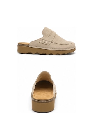 N Napa Shoe Np.351.bej Süet Deri Terlik