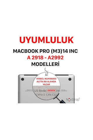 Novstrap  Macbook Pro 14 İnç M3 A2992 A2918 İle Uyumlu Parlak Kılıf + Şeffaf Klavye Kılıfı+film Karışık Çok Renkli