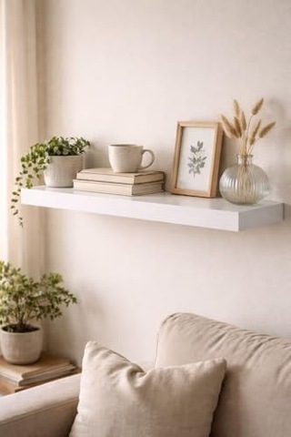 Tekli Uçan Duvar Rafı Set Gizli Raf- Beyaz - 30x40 Diğer