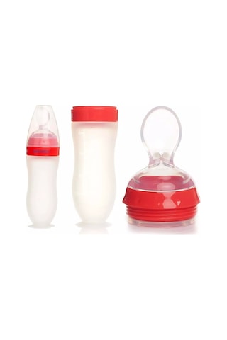 Bebedor Silikon Kaşıklı Biberon 120ml +6 Ay Şeffaf Kod:7509 6 Lı