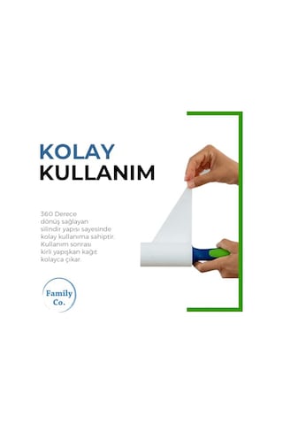 Co. Kedi Köpek Saç Kıl Tüy Toplayıcı Rulo 1 Rulo 6 Yedek Her Biri 60 Yaprak Toplam 420 Yaprak Çok Renkli