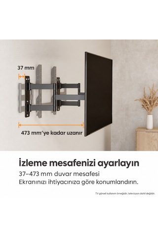Npo Std9346 Ağır Hizmet Tipi Köşe-kenar Uyumlu 55-90" 80kg Destekli Haraketli Slim Tv Askı Aparatı Diğer
