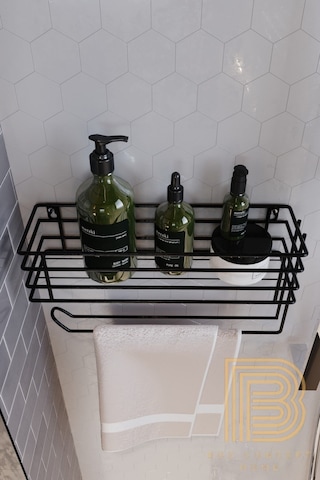 Banyo Düzenleyici Çok Amaçlı Dekoratif Havluluk Düzenleyici Siyah
